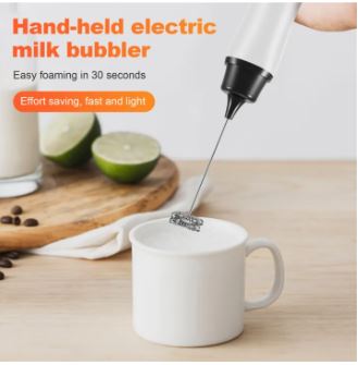 Handheld Electric Coffee Mixer Frother Egg Beater With Cover